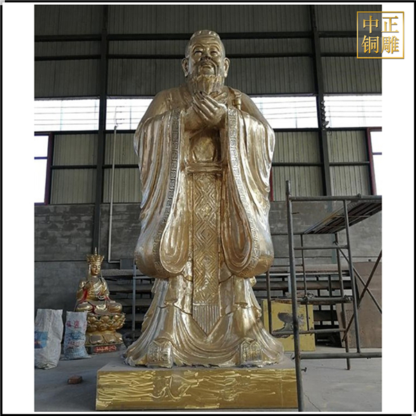 鎏金孔子像鑄造.jpg 鎏金孔子像鑄造.jpg